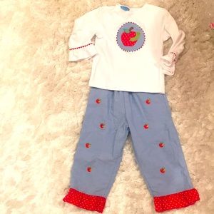 Girls 4T Apple Set